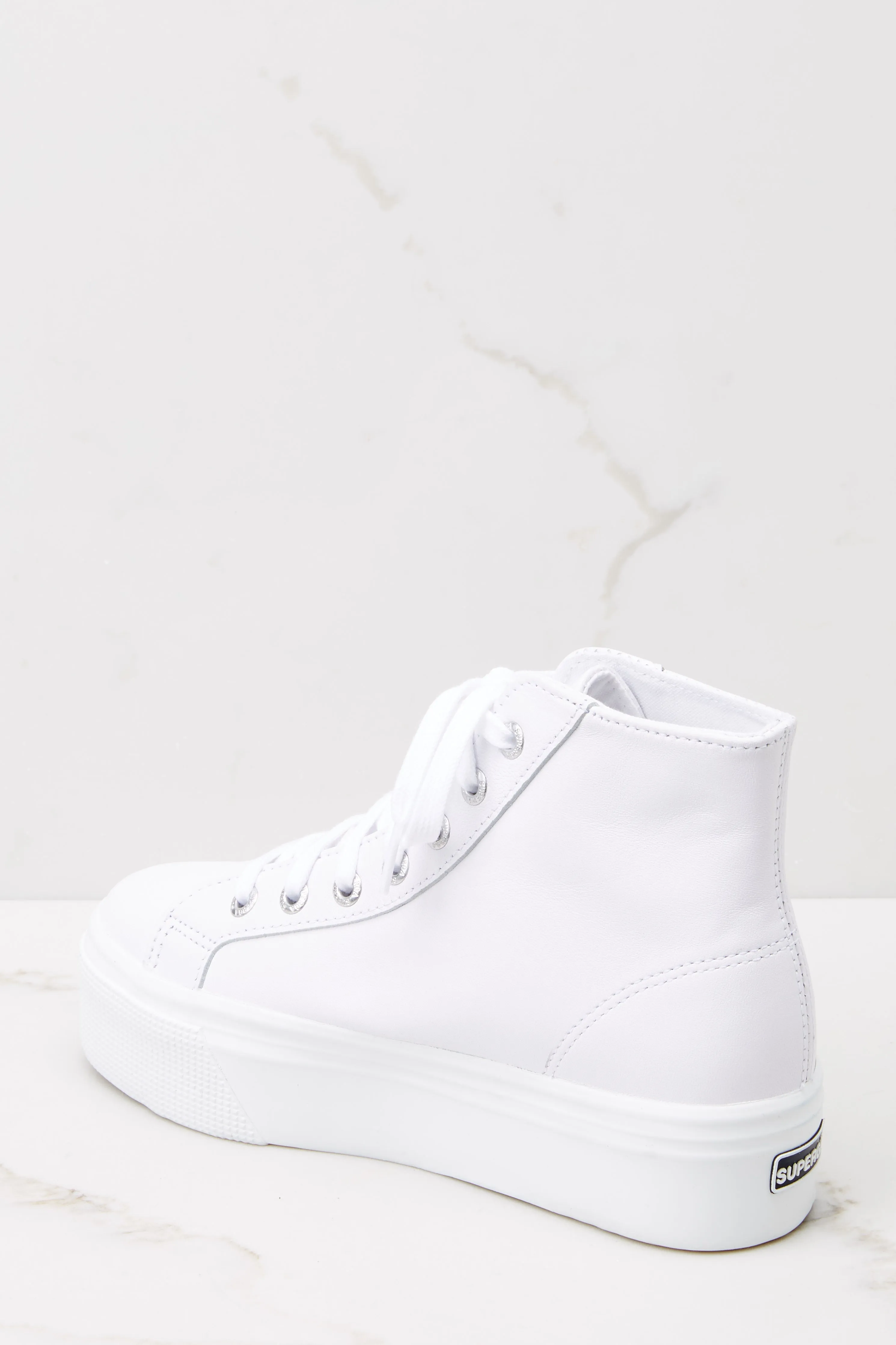 2705 Nappa White Leather Hi Top Platform Sneakers