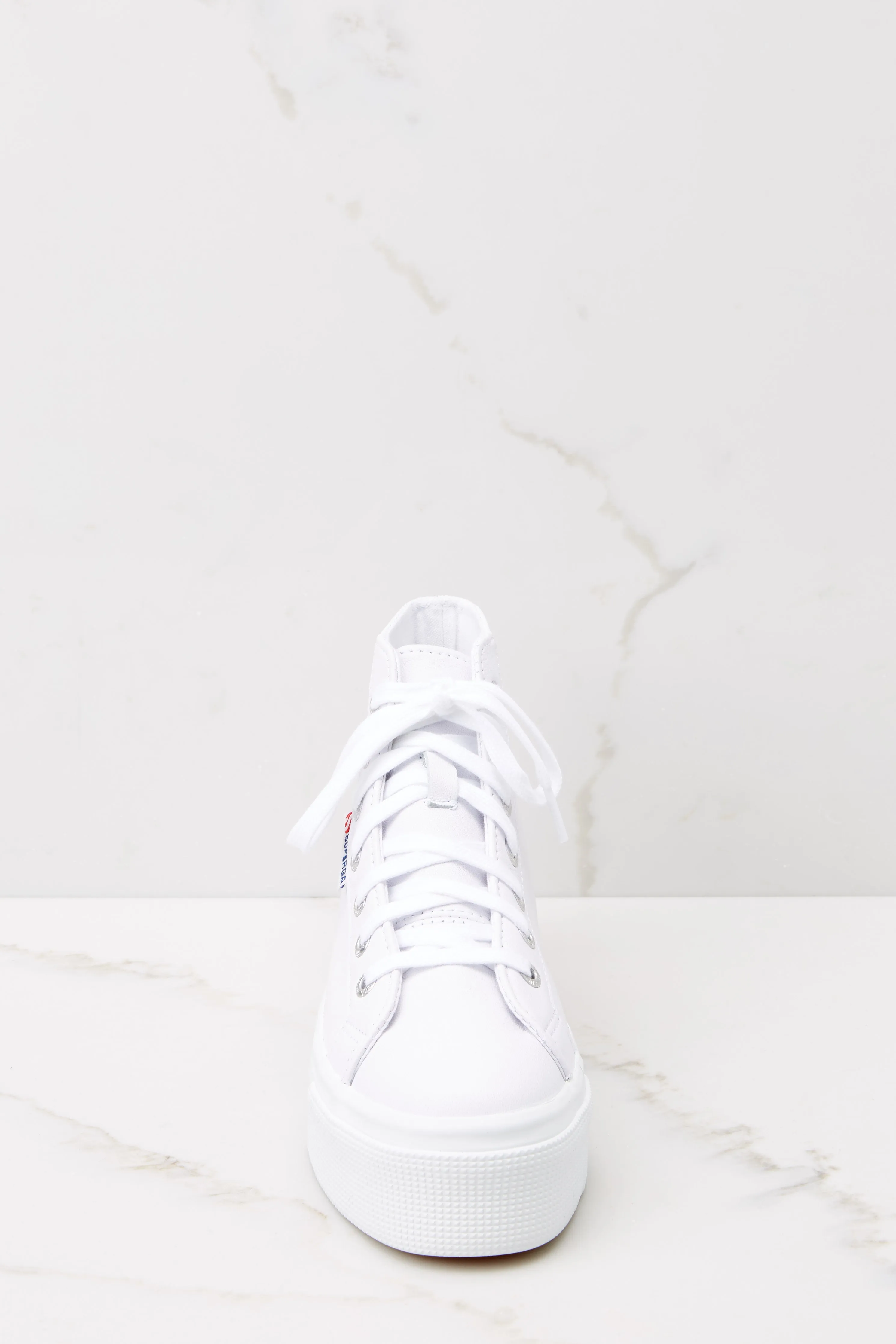 2705 Nappa White Leather Hi Top Platform Sneakers