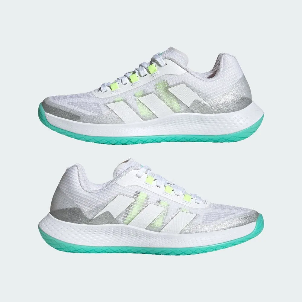 Adidas Women's Forcebounce Shoes - Cloud White / Silver Metallic / Green