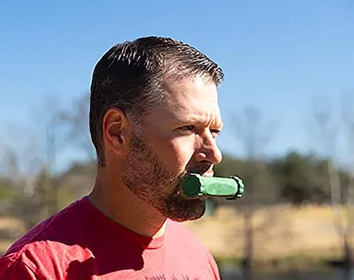 Bas Rutten O2 Trainer - Official Workout Device for Respiratory Training and Lung Muscle Fitness - Portable Breathing Mouthpiece for High Altitude and Power Training (Green)