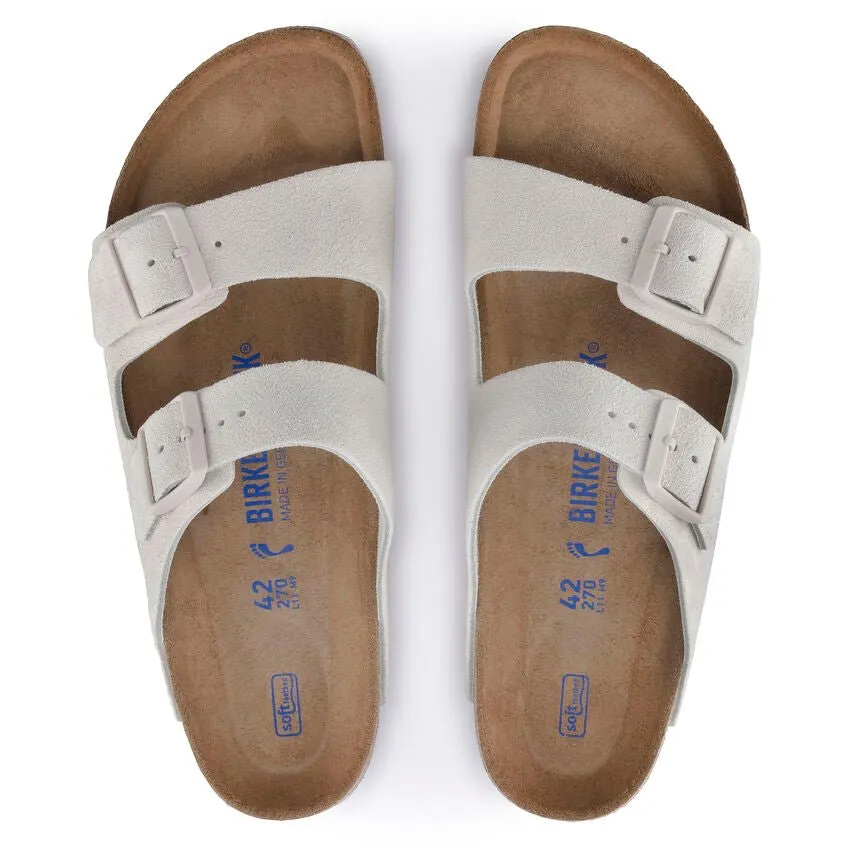 Birkenstock Arizona Soft Footbed - Antique White Suede