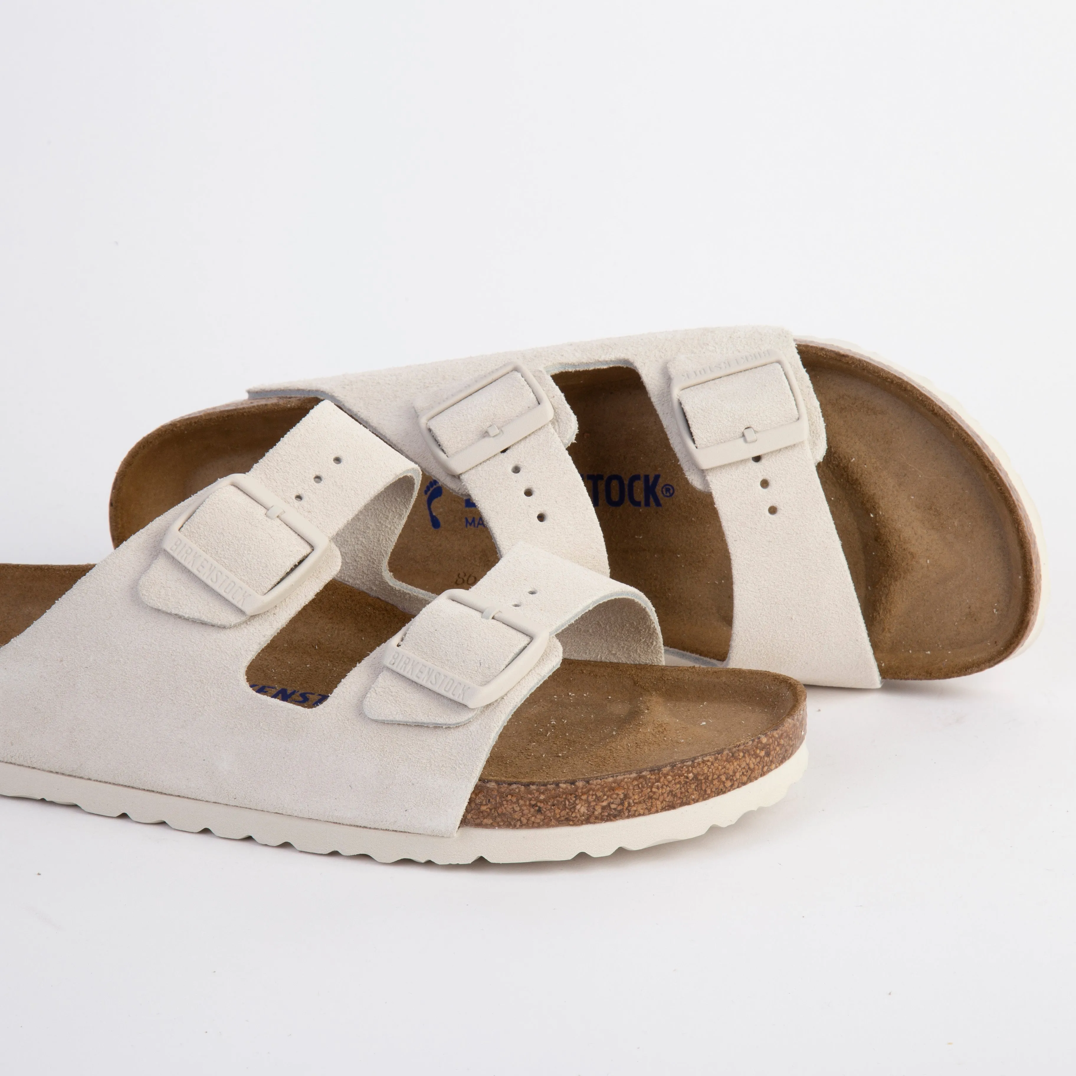 BIRKENSTOCK SANDALS - ARIZONA BS NARROW FIT - MODERN SUEDE/ANTIQUE WHITE