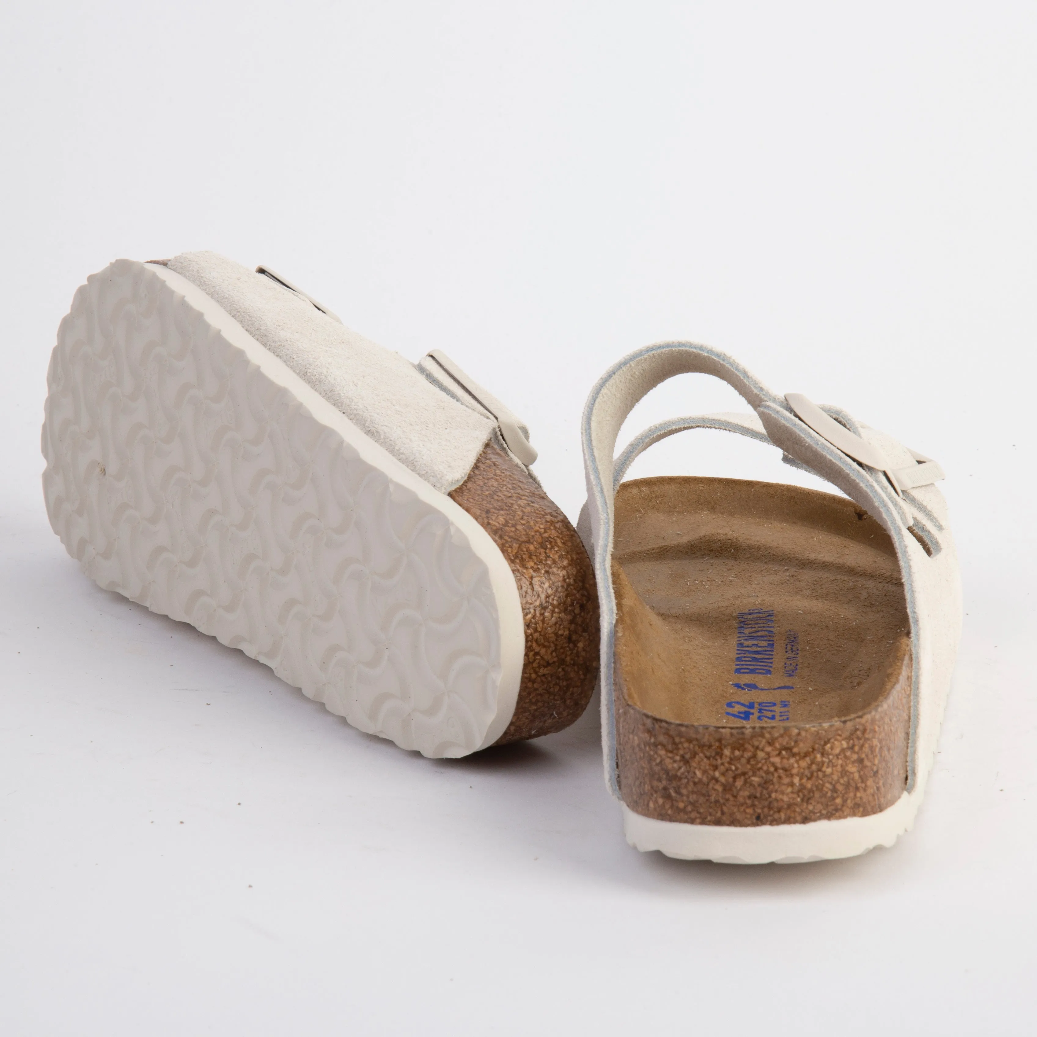 BIRKENSTOCK SANDALS - ARIZONA BS NARROW FIT - MODERN SUEDE/ANTIQUE WHITE