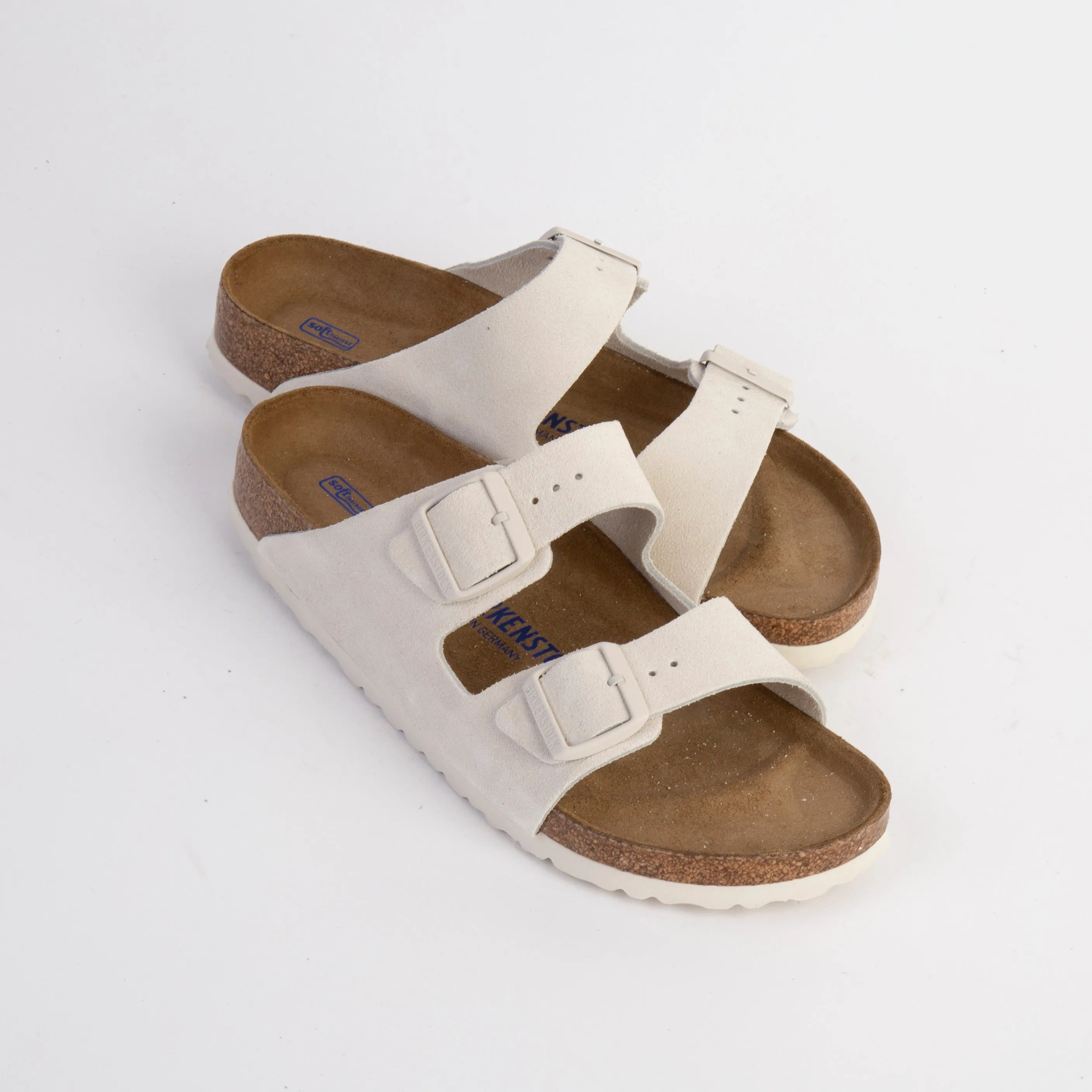 BIRKENSTOCK SANDALS - ARIZONA BS NARROW FIT - MODERN SUEDE/ANTIQUE WHITE