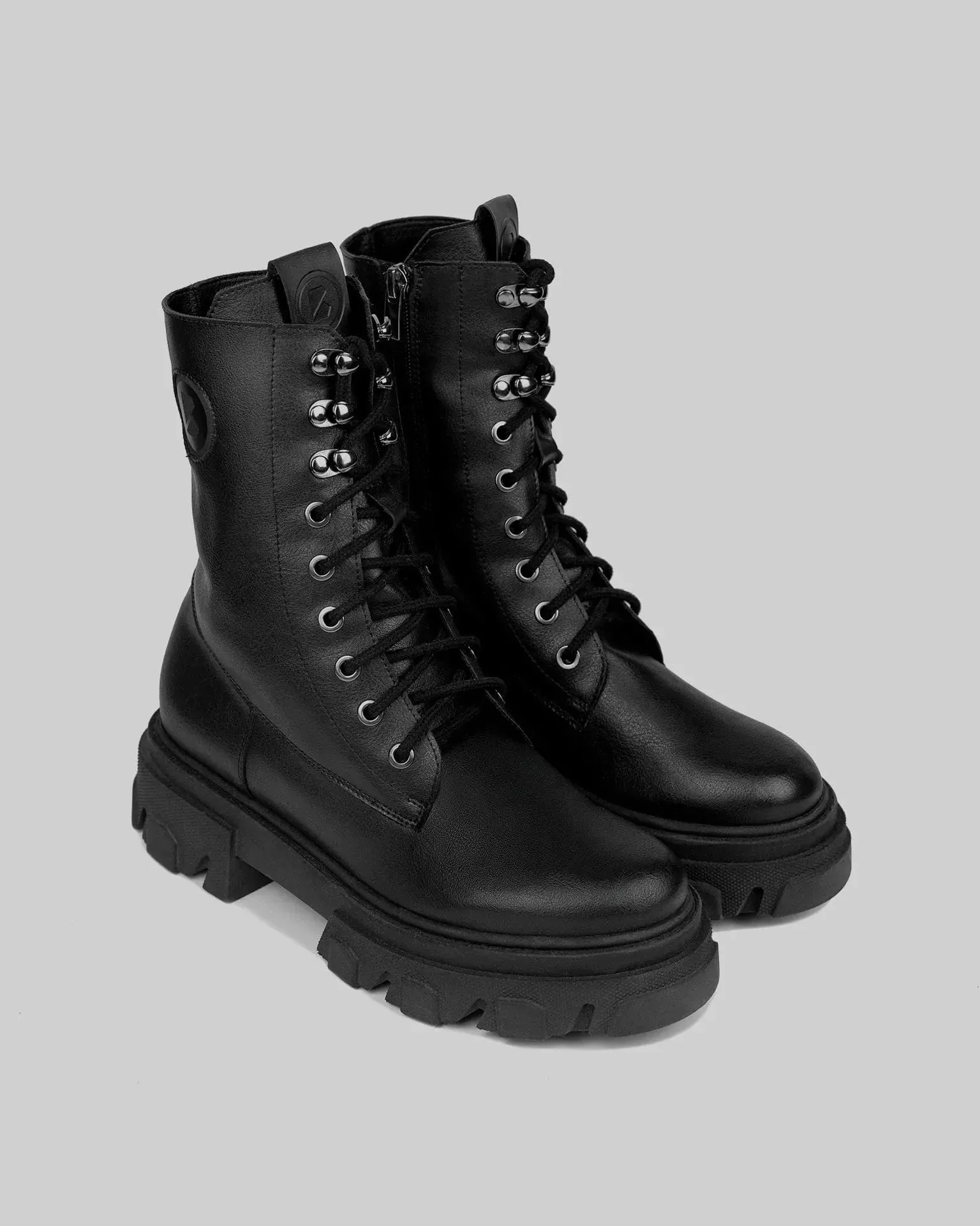 Combat Women's Vegan Leather Worker Boots | Black