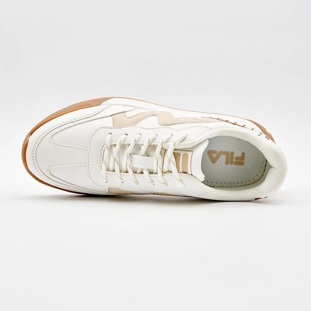 FILA Allesandra Big Stitch Sneaker - White/ Beige