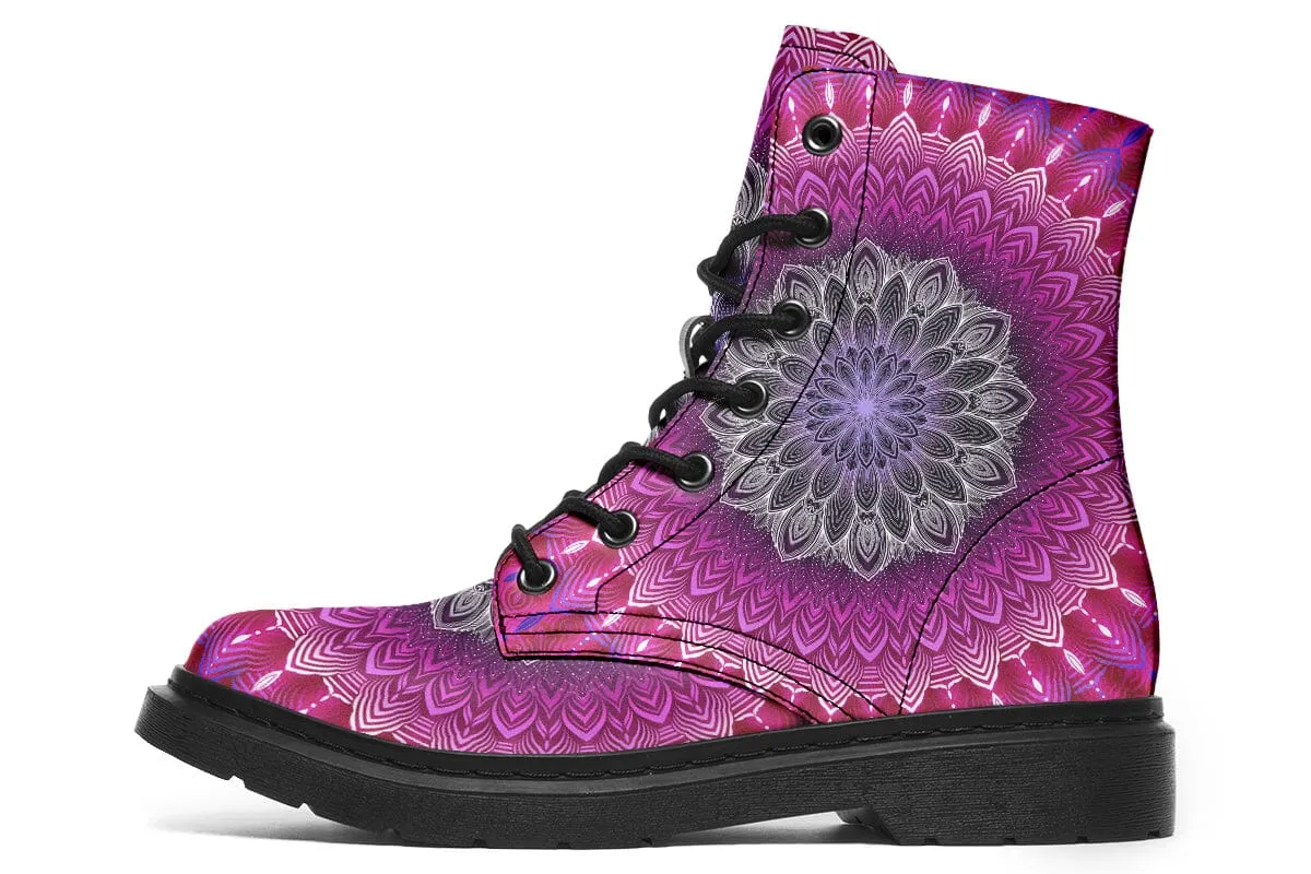 Glowing Mandala Combat Boots