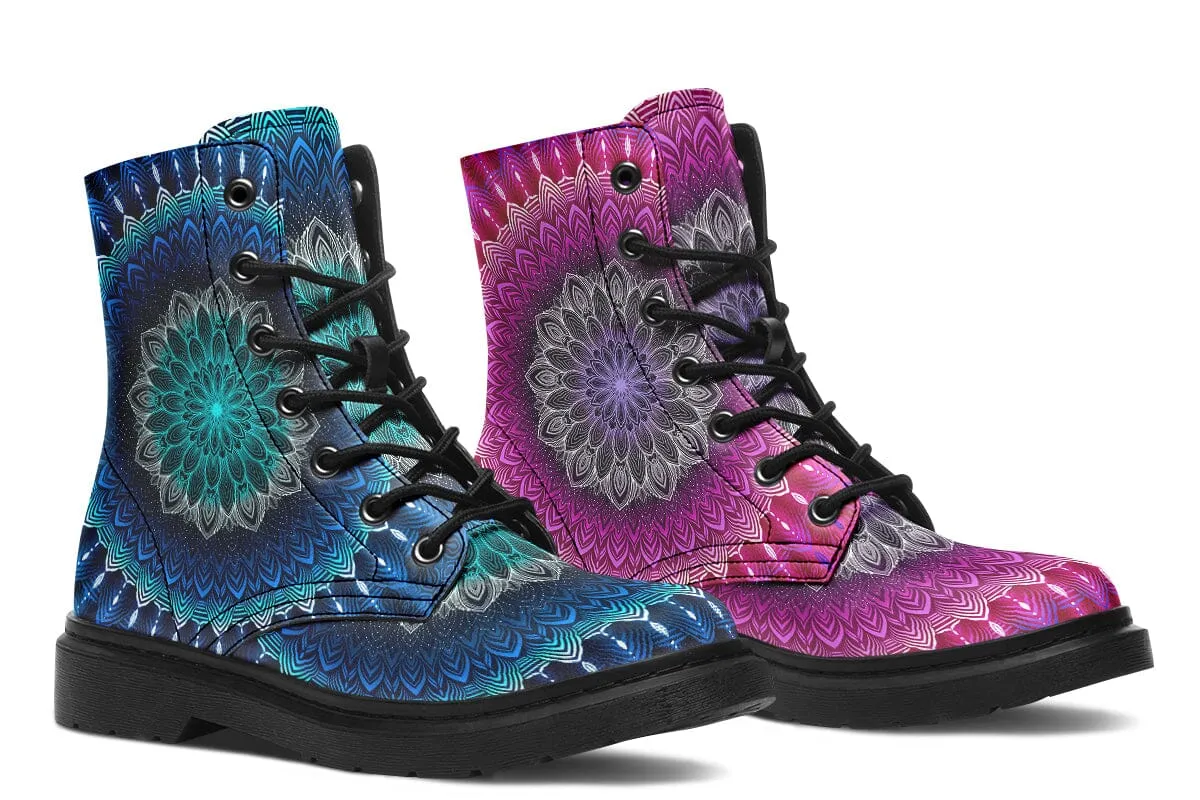 Glowing Mandala Combat Boots