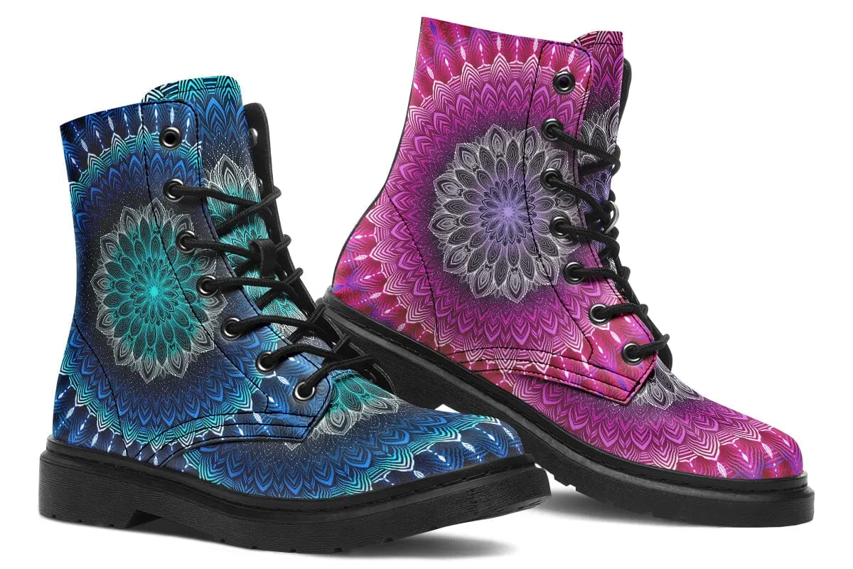 Glowing Mandala Combat Boots