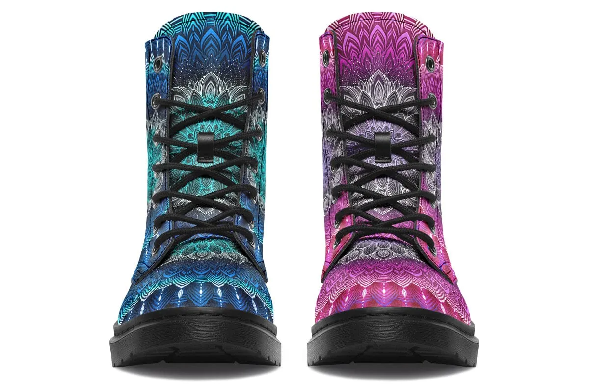 Glowing Mandala Combat Boots