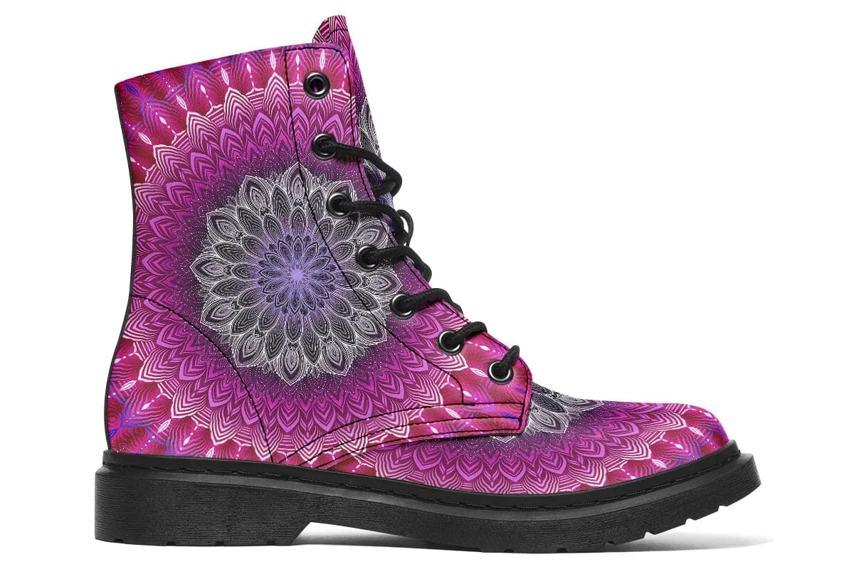 Glowing Mandala Combat Boots