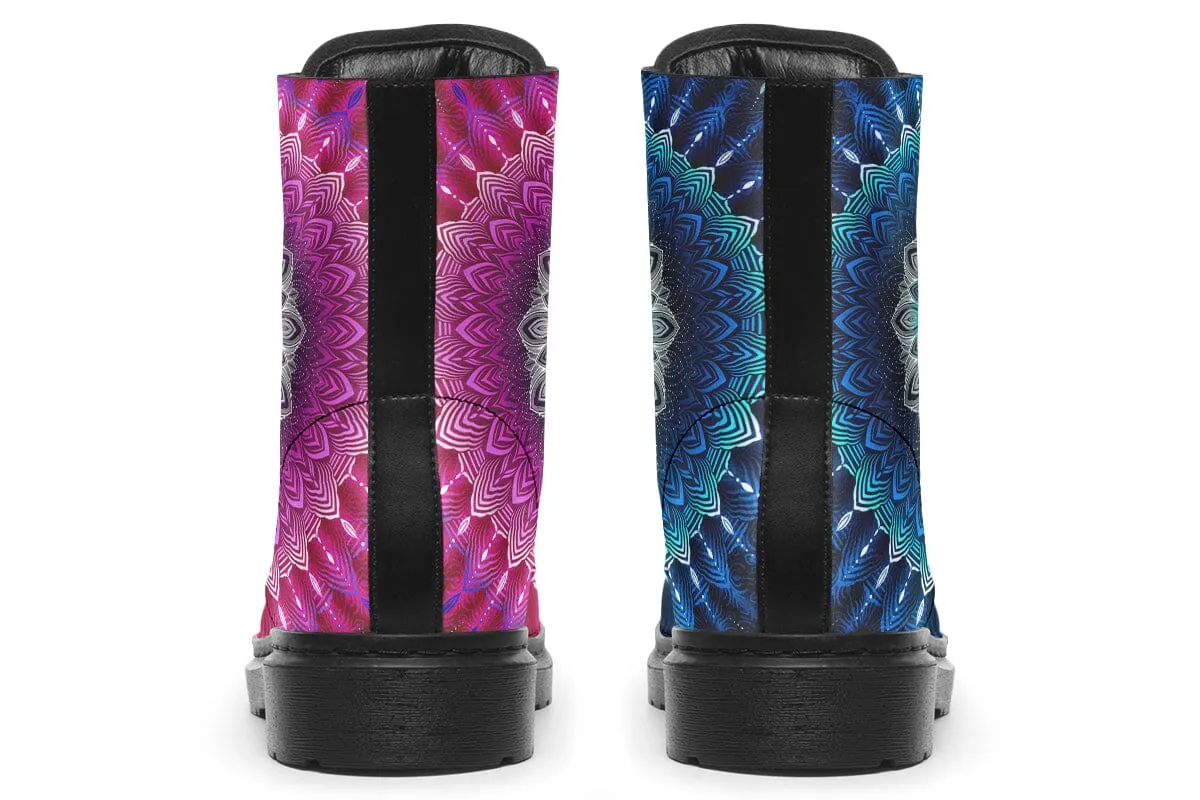 Glowing Mandala Combat Boots