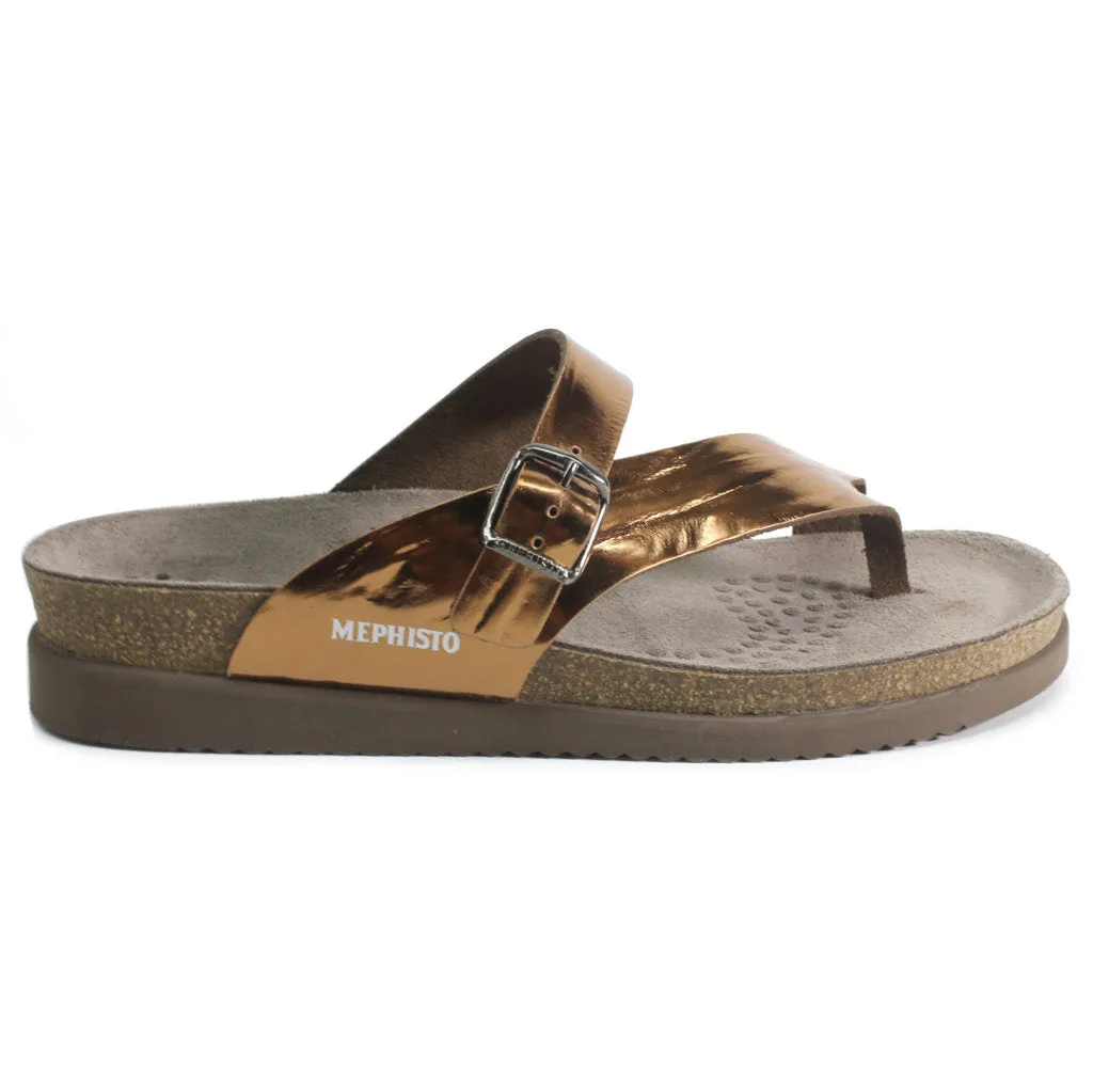 Helen Metallic Leather Women's Slide Sandals