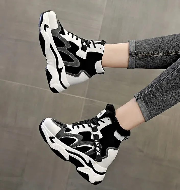 Joskaa 2024 New White And Black Platform Sneakers