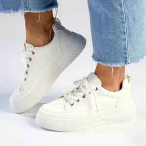 Madison Tylee Ladies Platform Sneaker - White