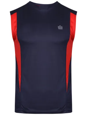 Mens Shawn Sportswear Vest Top in Navy / Red - Admiral