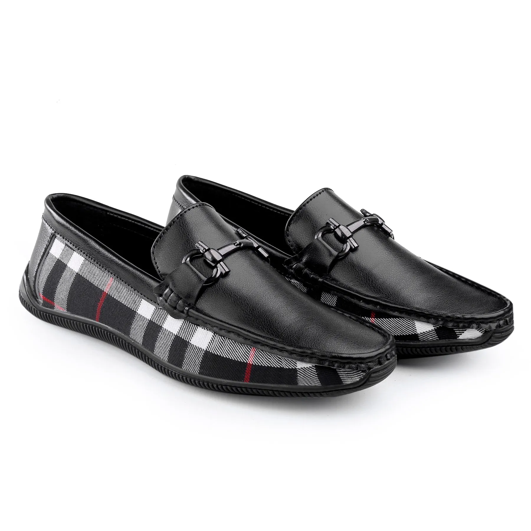 Men's Vegan Leather Fashionable Buckle Loafers for All Seasons