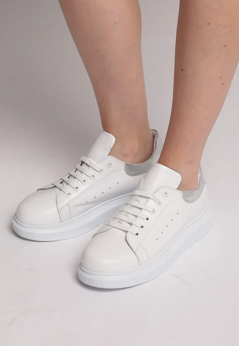 Minimalist Lace-Up Sneakers - White