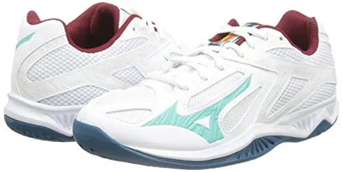 Mizuno Lightning Star Z6 JR Volleyball-Schuh, Wht Turquoise Mblue, 36.5 EU