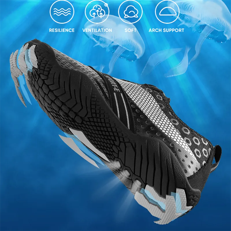 New Men Aqua Shoes Quick Dry Beach Shoes Women Breathable Sneakers Barefoot Upstream Water Footwear Swimming Hiking Sport