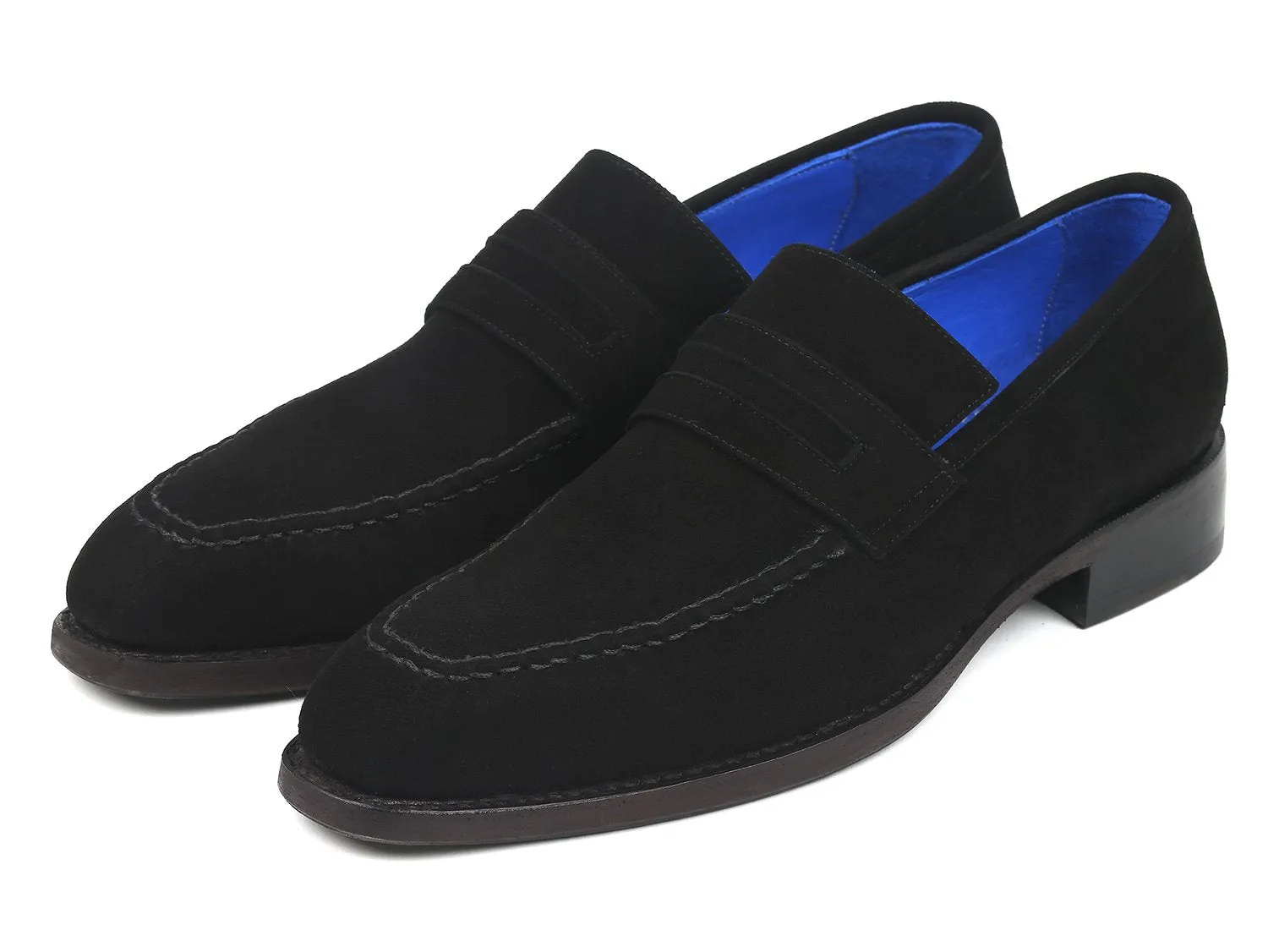 Paul Parkman Black Suede Loafers