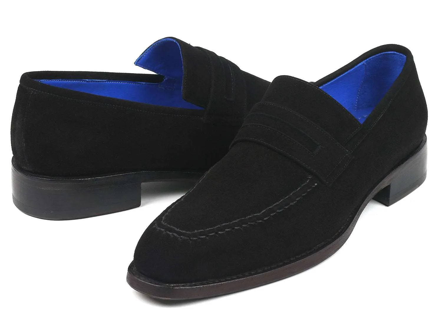 Paul Parkman Black Suede Loafers