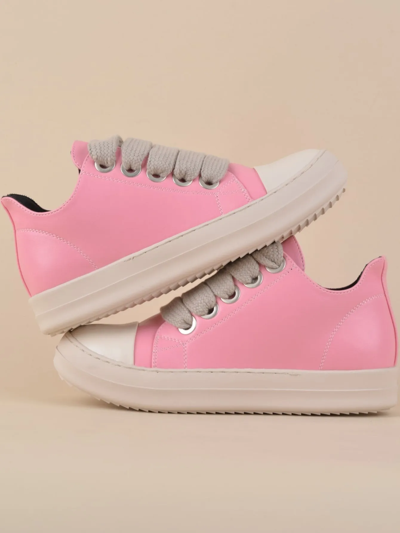 PU LEATHER LOW TRENDY  CASUAL SNEAKERS