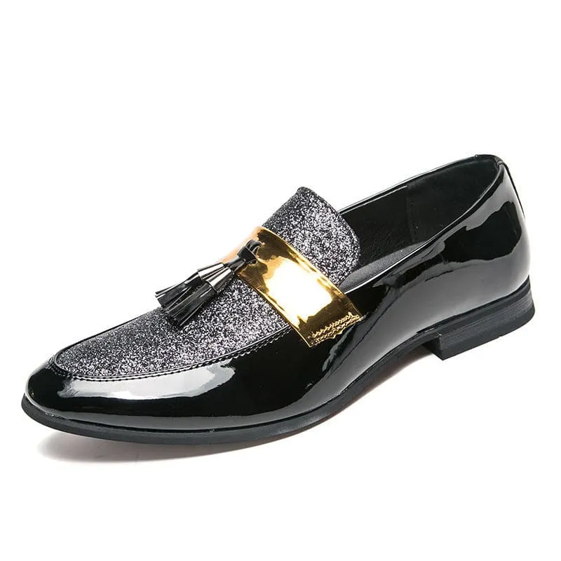 Stylish Glitter Moccasin Pointed Toe Casual Men’s Shoes