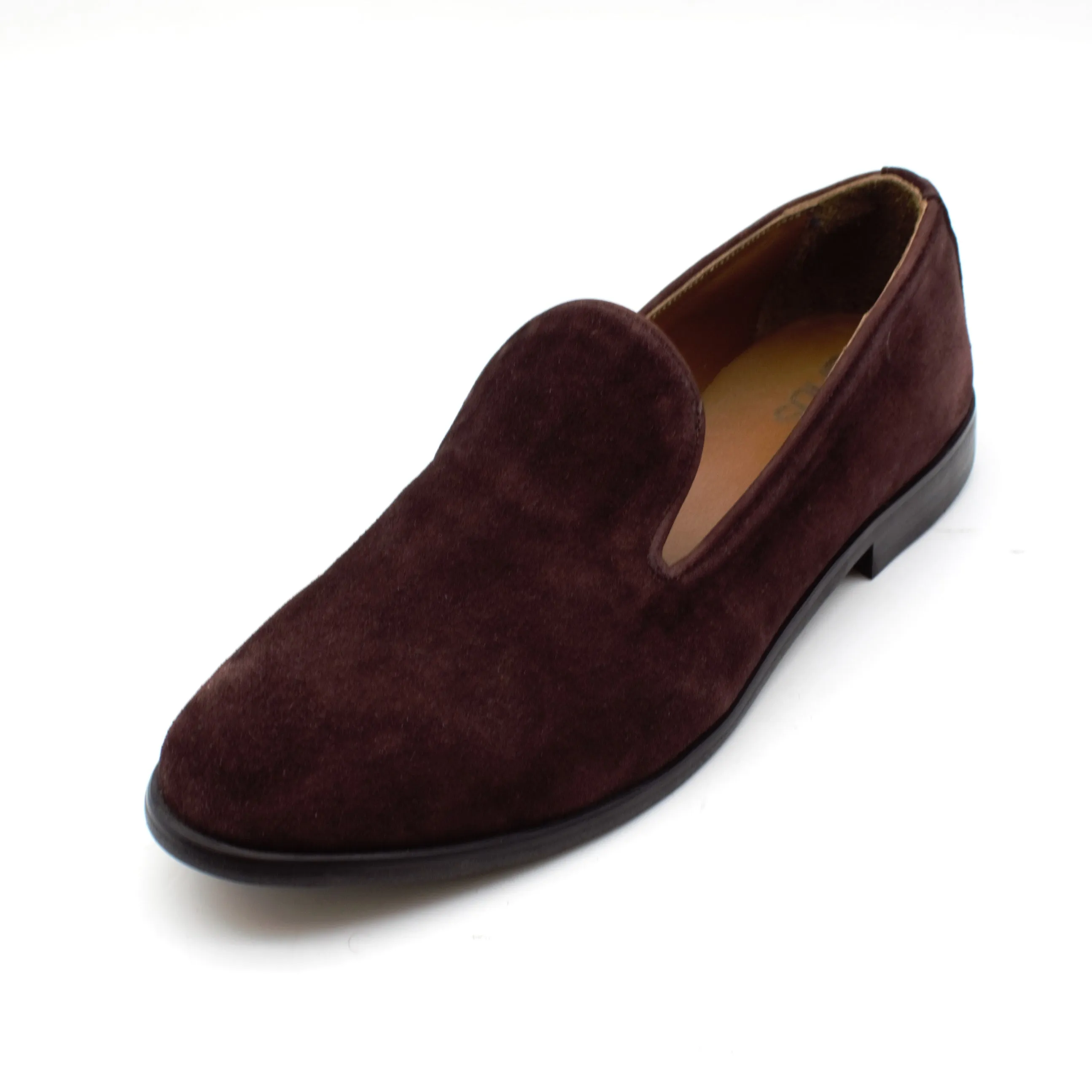 Suede Velvet Loafers / Black Sole