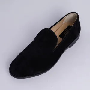 Suede Velvet Loafers / Black Sole