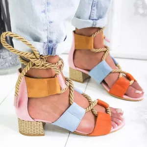 Summer Wedge Lace Up Platform Sandals