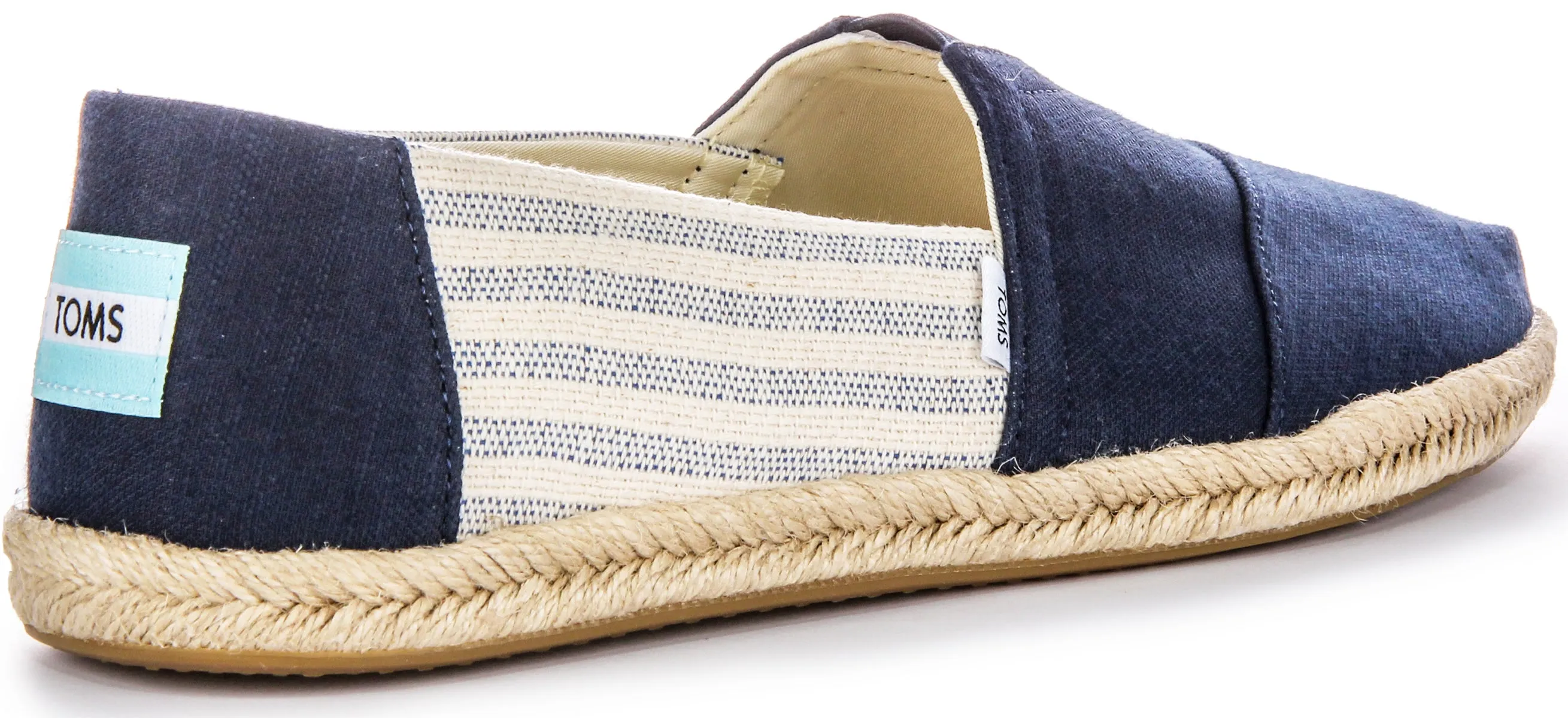 Toms Alpargata Strip Rope Sole In Navy For Men