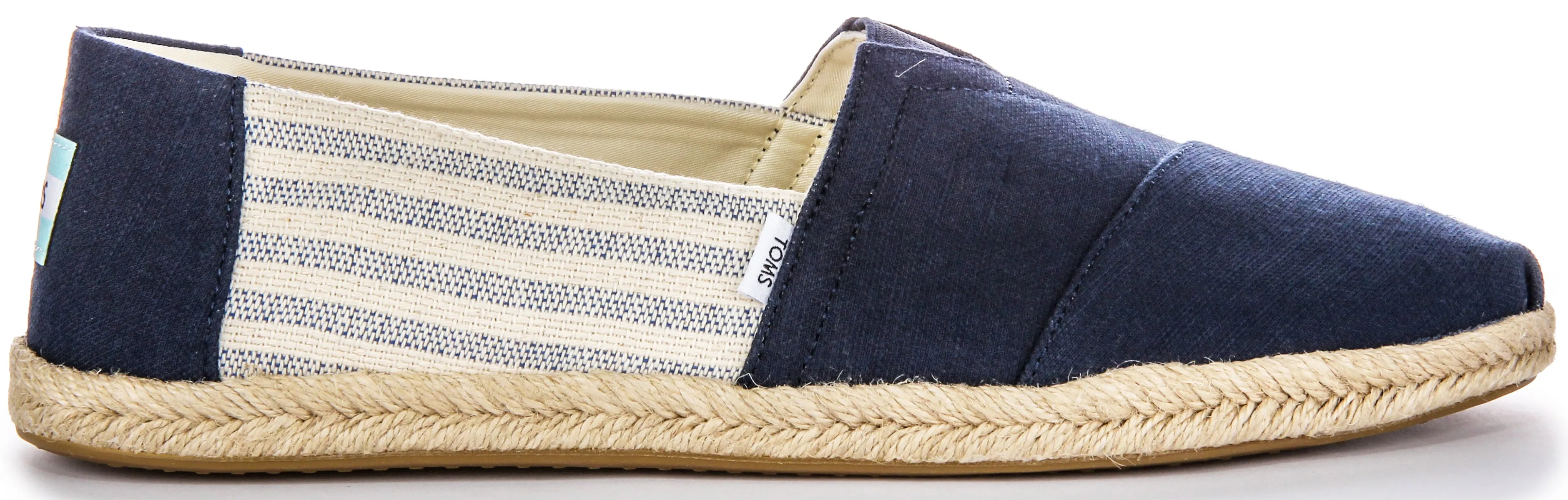 Toms Alpargata Strip Rope Sole In Navy For Men