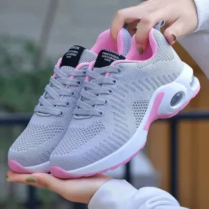 Women Running Trainers Ladies Waking Shoes Breathable Lightweight Sneakers Air Cushion Mesh Shoes for Gym Fitness Athletic