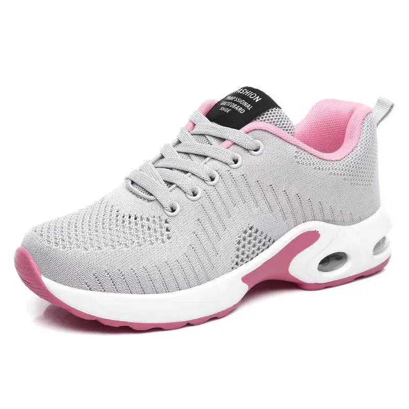 Women Running Trainers Ladies Waking Shoes Breathable Lightweight Sneakers Air Cushion Mesh Shoes for Gym Fitness Athletic