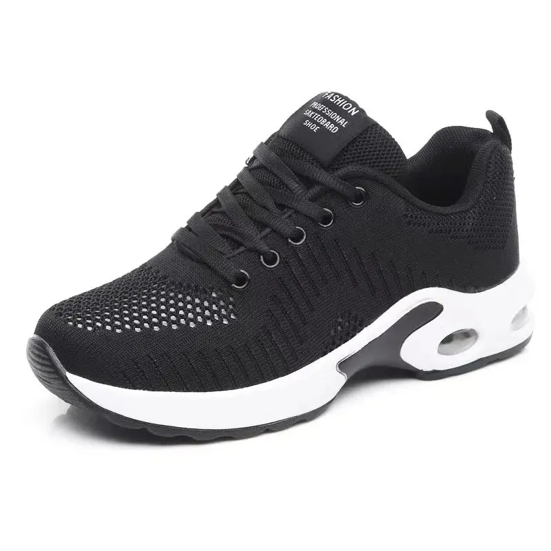 Women Running Trainers Ladies Waking Shoes Breathable Lightweight Sneakers Air Cushion Mesh Shoes for Gym Fitness Athletic