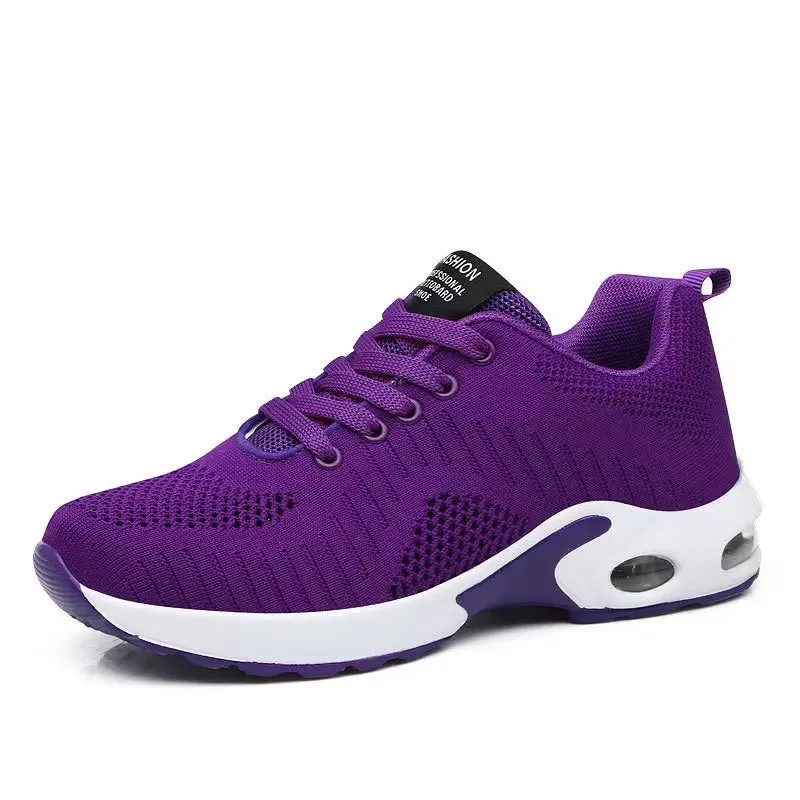 Women Running Trainers Ladies Waking Shoes Breathable Lightweight Sneakers Air Cushion Mesh Shoes for Gym Fitness Athletic