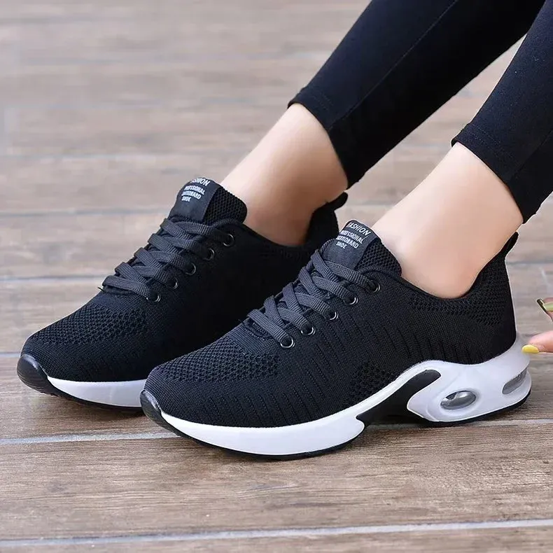 Women Running Trainers Ladies Waking Shoes Breathable Lightweight Sneakers Air Cushion Mesh Shoes for Gym Fitness Athletic