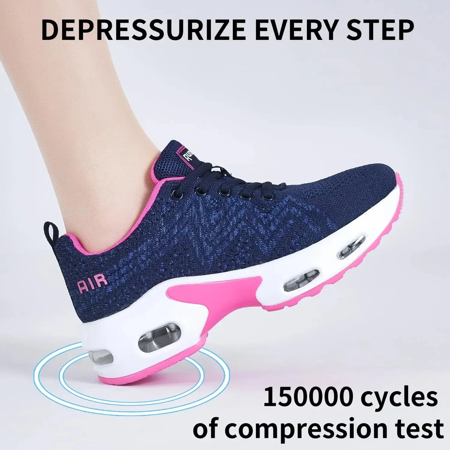 Women Running Trainers Ladies Waking Shoes Breathable Lightweight Sneakers Air Cushion Mesh Shoes for Gym Fitness Athletic