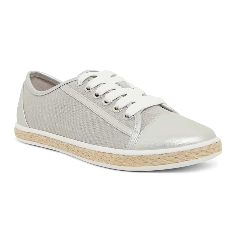 Yale Sneaker in Silver Canvas And Smooth